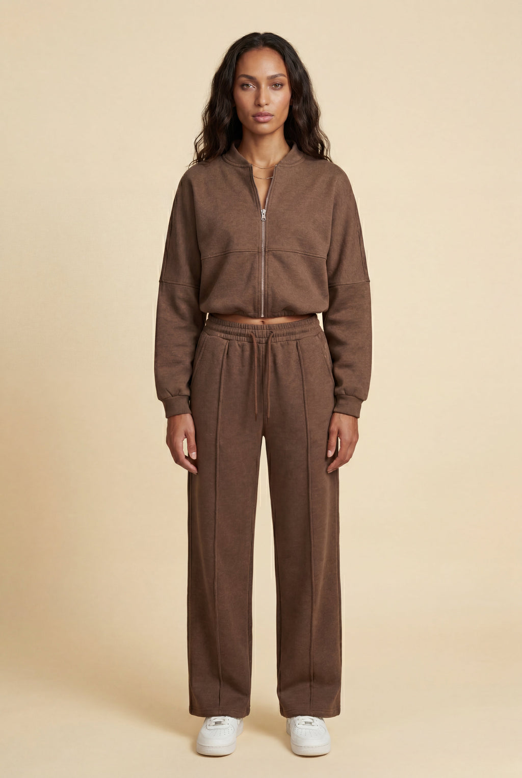 Lucy | Zip-up Bomber Jacket Wide-leg Tracksuit Set
