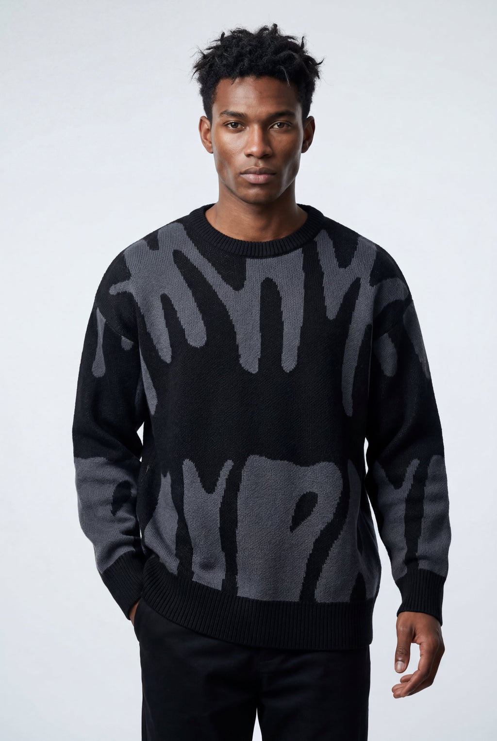 Abstract Intarsia Relaxed Crew Neck Jumper | James