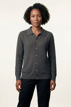 Button-up Collared Cardigan with Patch Pockets | Senna