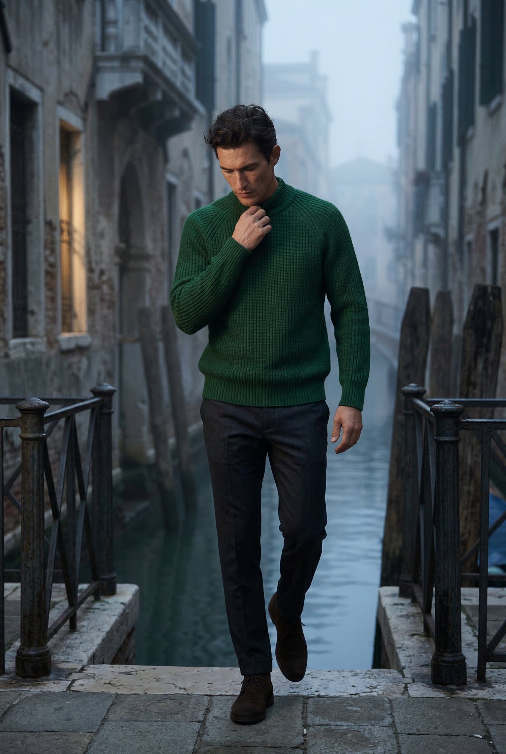 Liam | Chunky Ribbed Slim Fit Crewneck Sweater
