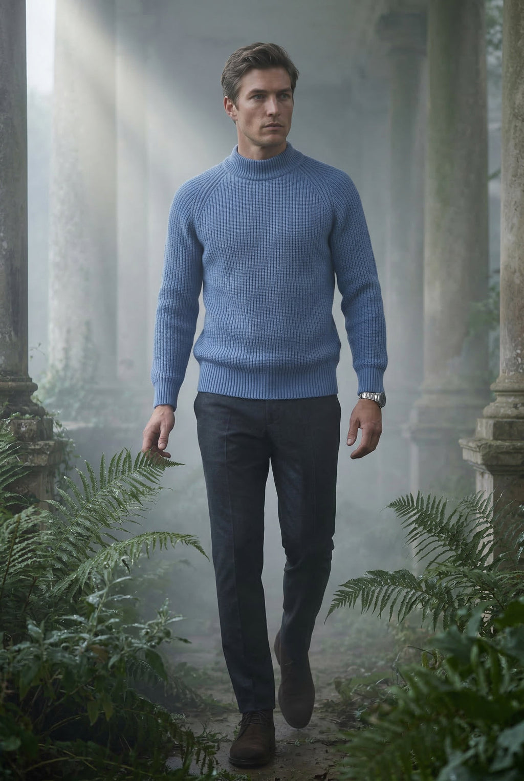 Liam | Chunky Ribbed Slim Fit Crewneck Sweater