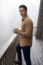 Kian | Men's Plaid Trim Button-Up Casual Shirt