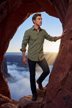 Kian | Men's Plaid Trim Button-Up Casual Shirt
