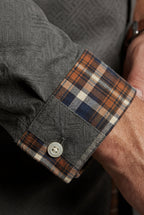 Kian | Men's Plaid Trim Button-Up Casual Shirt