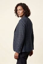 Plaid Tailored Single-breasted Blazer with Notched Lapel | Elcevi