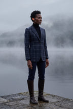 Plaid Tailored Single-breasted Blazer with Notched Lapel | Elcevi