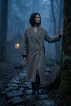 Kim | Women's Oversized Double-Breasted Long Coat with Lapel