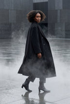 Kim | Women's Oversized Double-Breasted Long Coat with Lapel