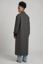 Kim | Women's Oversized Double-Breasted Long Coat with Lapel