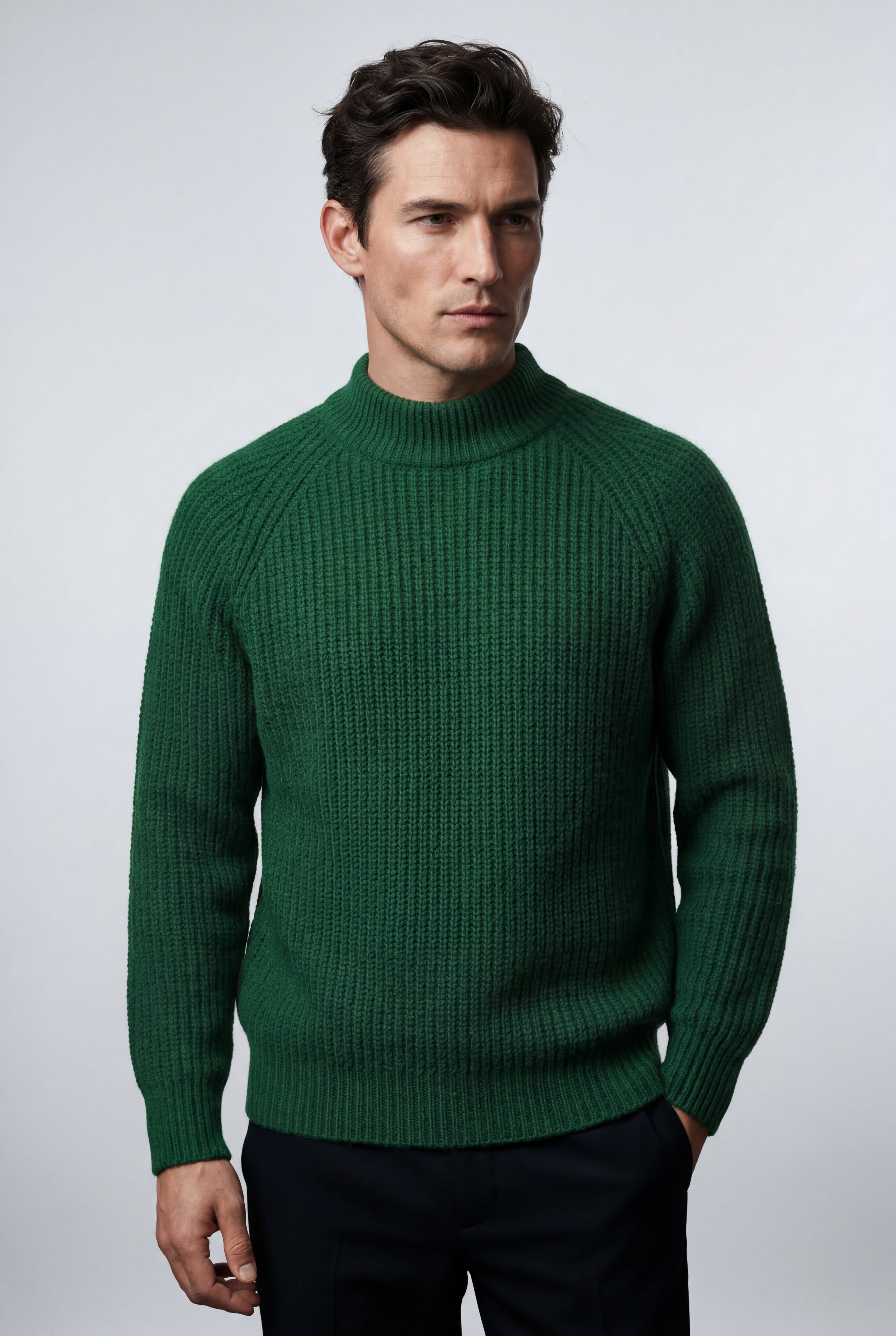 Liam | Chunky Ribbed Slim Fit Crewneck Sweater