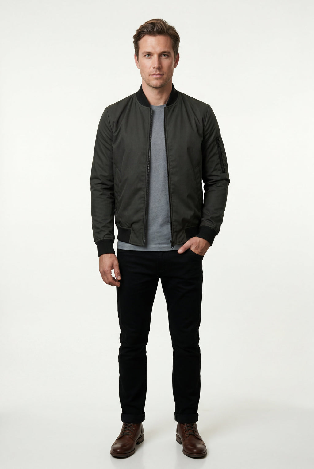 Liam | Men's Slim-Fit Minimalist Classic Bomber Jacket
