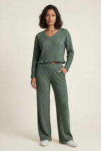 Lisa | Ribbed Wide-leg Two-piece Loungewear Set