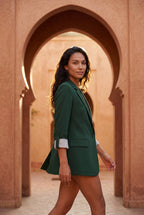 Roll-tab Sleeve Single-breasted Relaxed Blazer | Elcevi