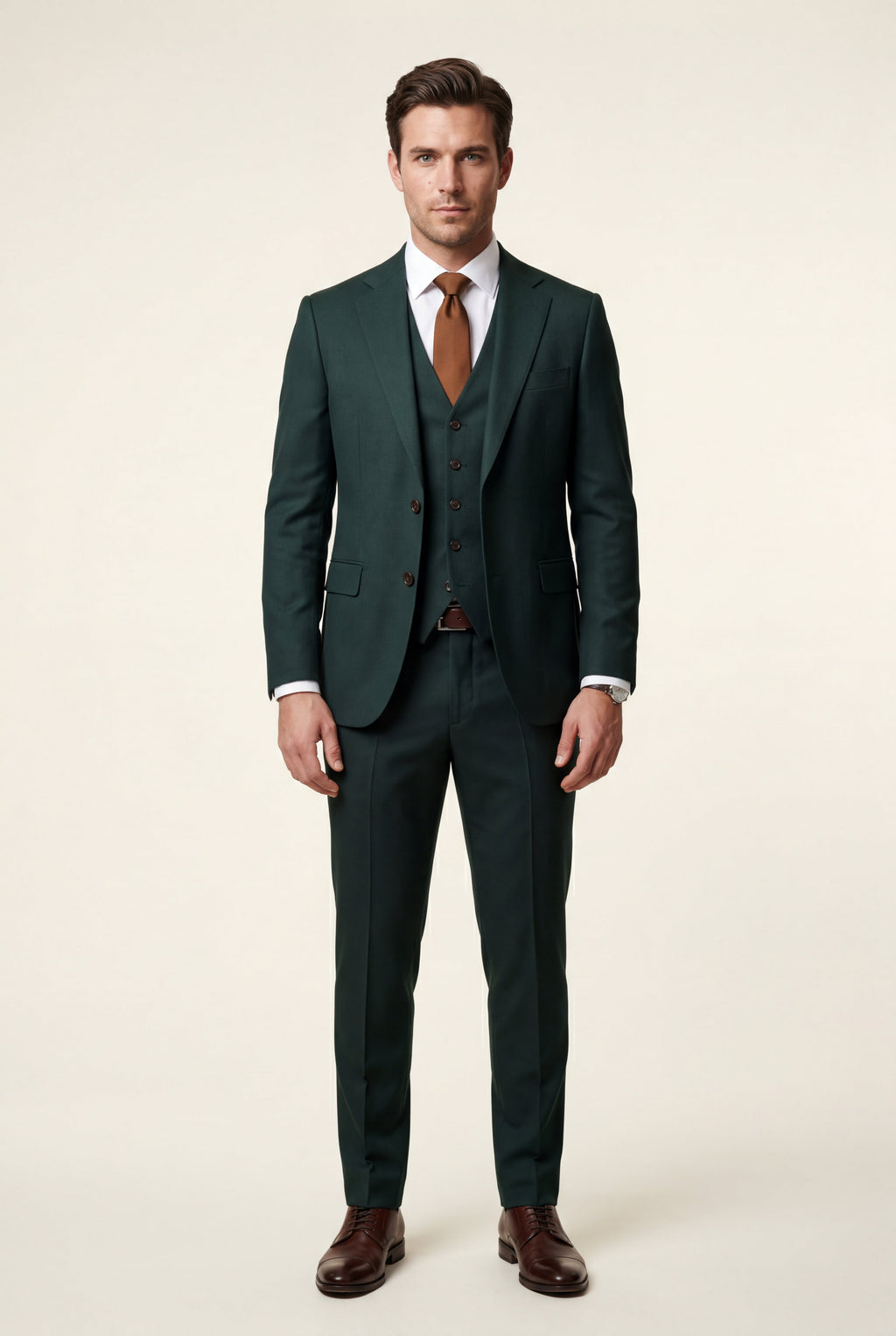 Gio | Slim-fit Three-piece Wedding Suit with Notch Lapel Blazer