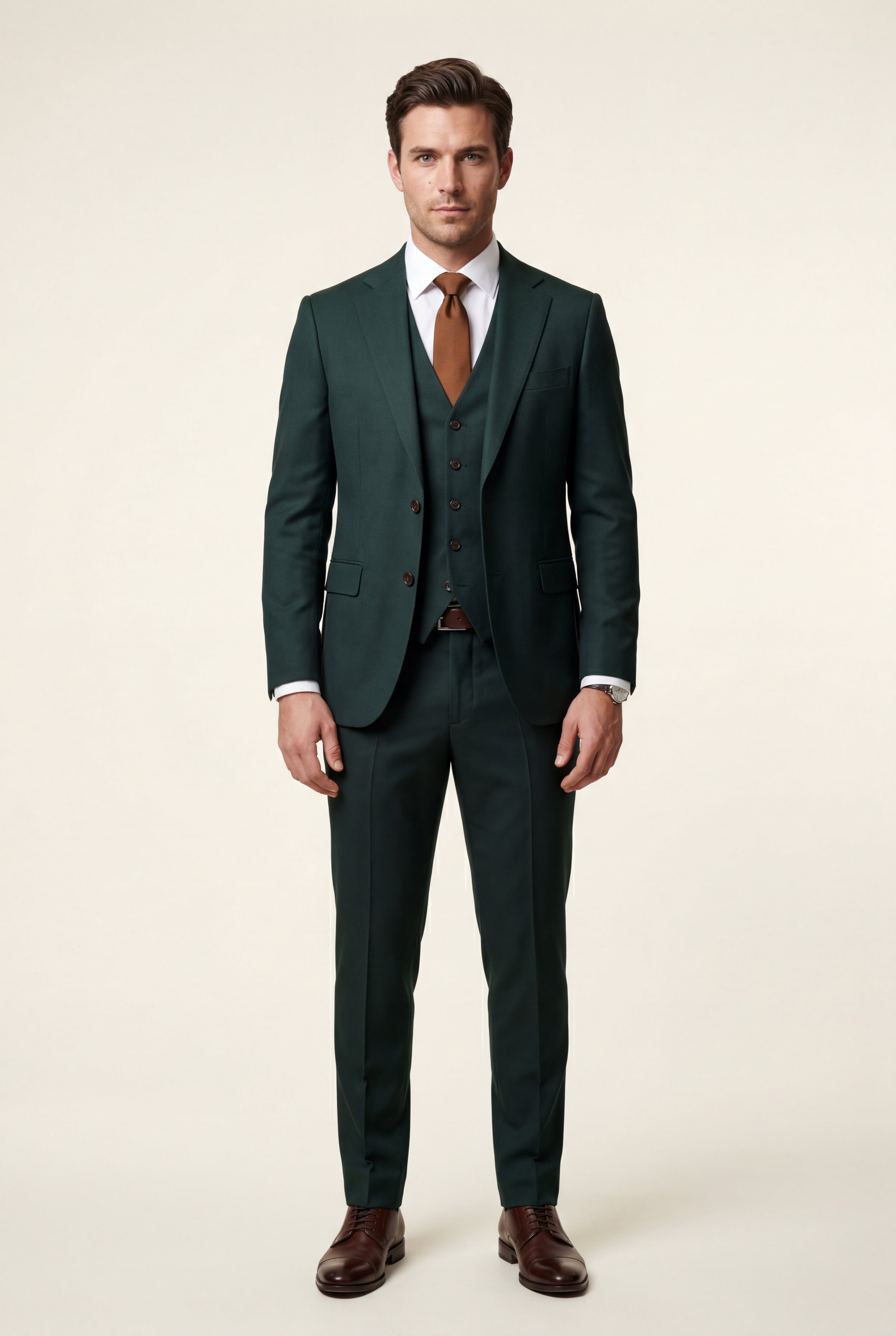 Gio | Slim-fit Three-piece Wedding Suit with Notch Lapel Blazer