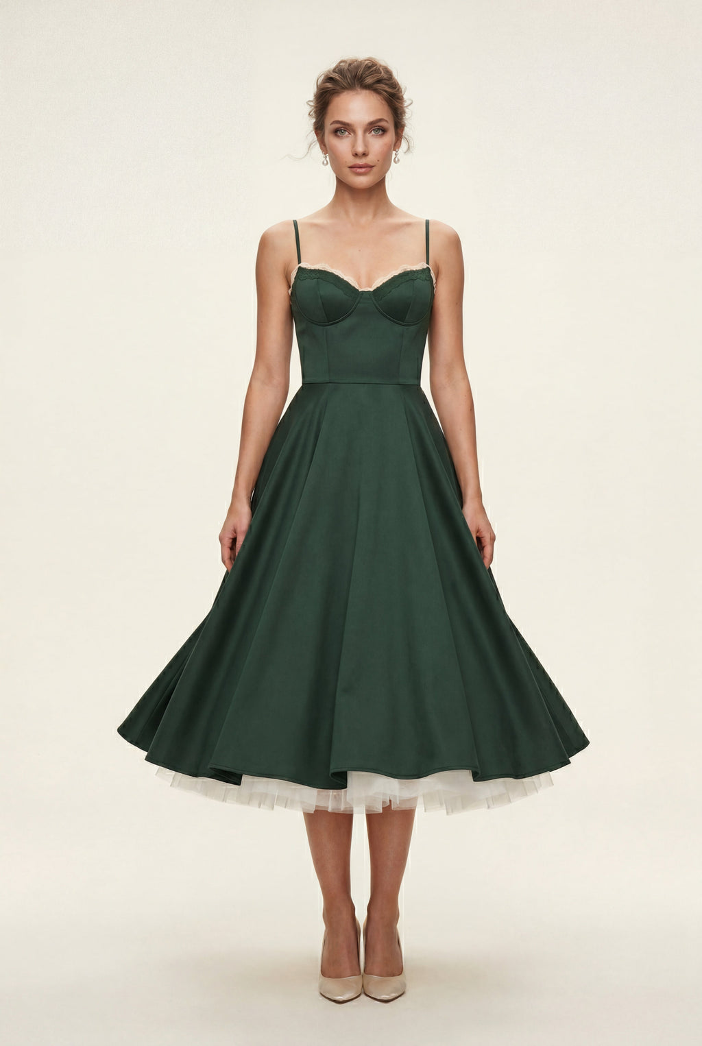 Alyssa | Sweetheart Neckline Fit and Flare Midi Cocktail Dress For Women