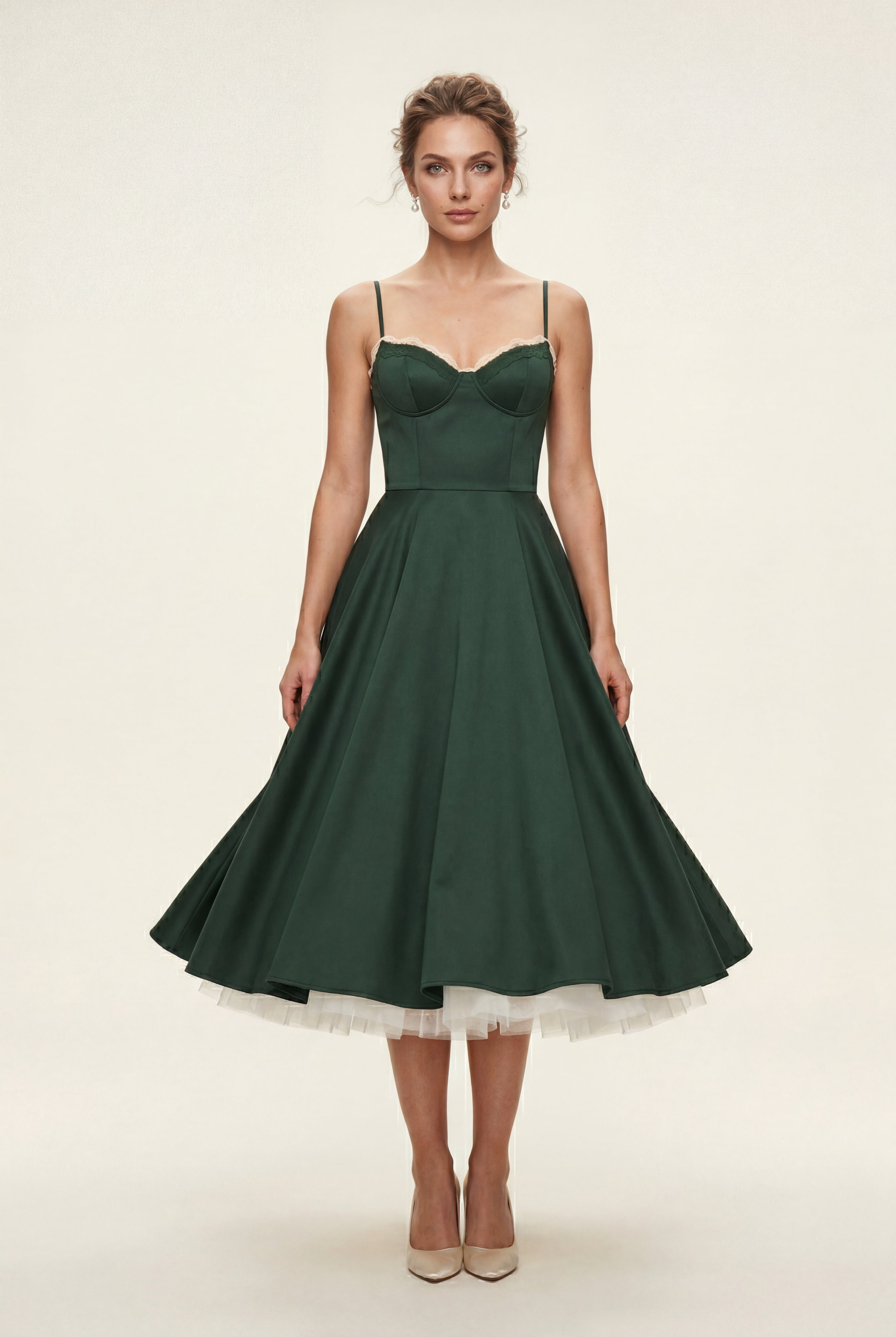 Alyssa | Sweetheart Neckline Fit and Flare Midi Cocktail Dress For Women