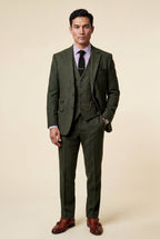 Liam | Textured Three-piece Suit with Notched Lapels