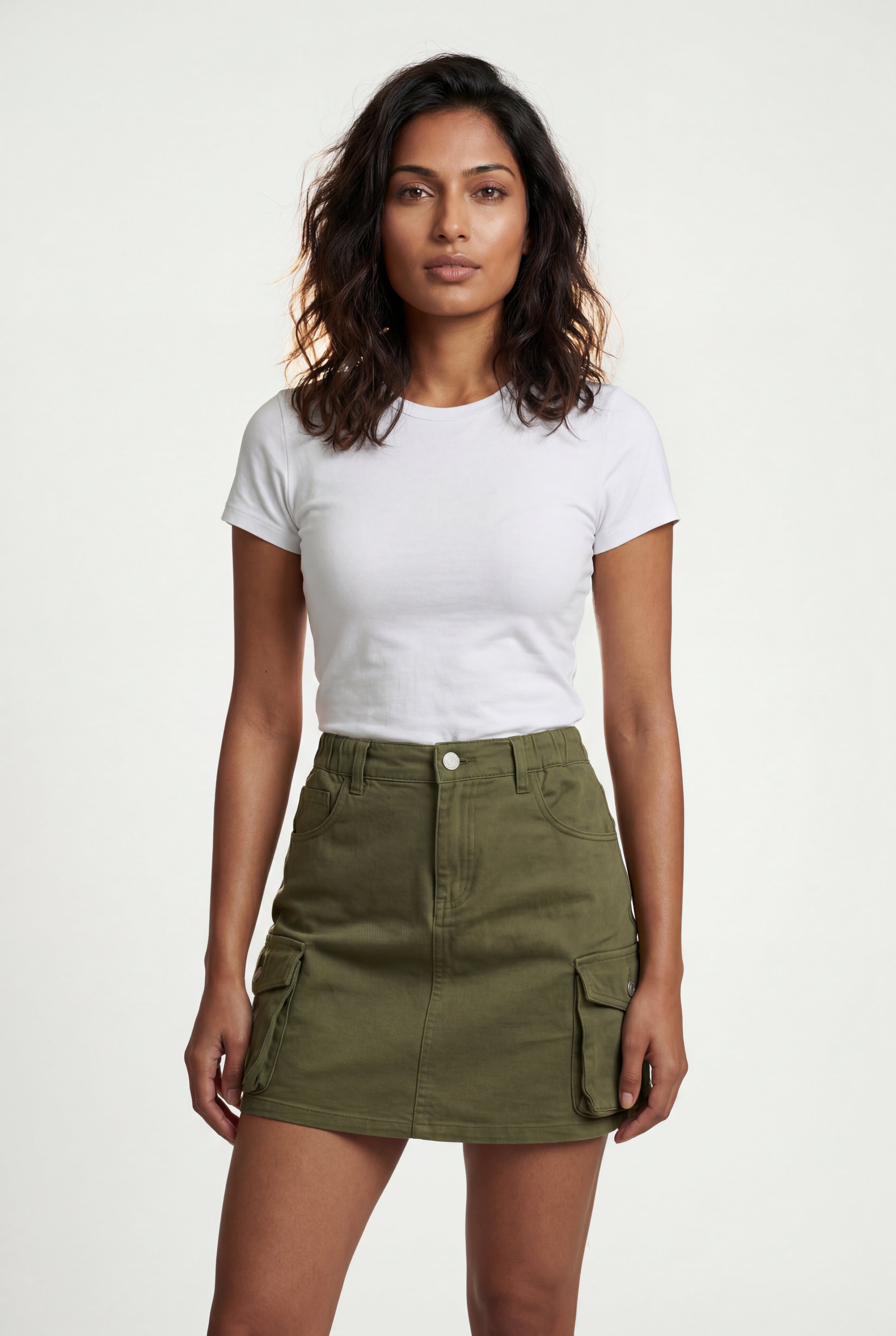 Alyssa | Cargo Pocket A-Line Mini Skirt with Flap Details For Women