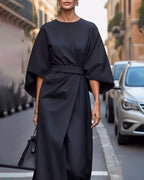 Lia | Elegant Midi Dress with Kimono Sleeves