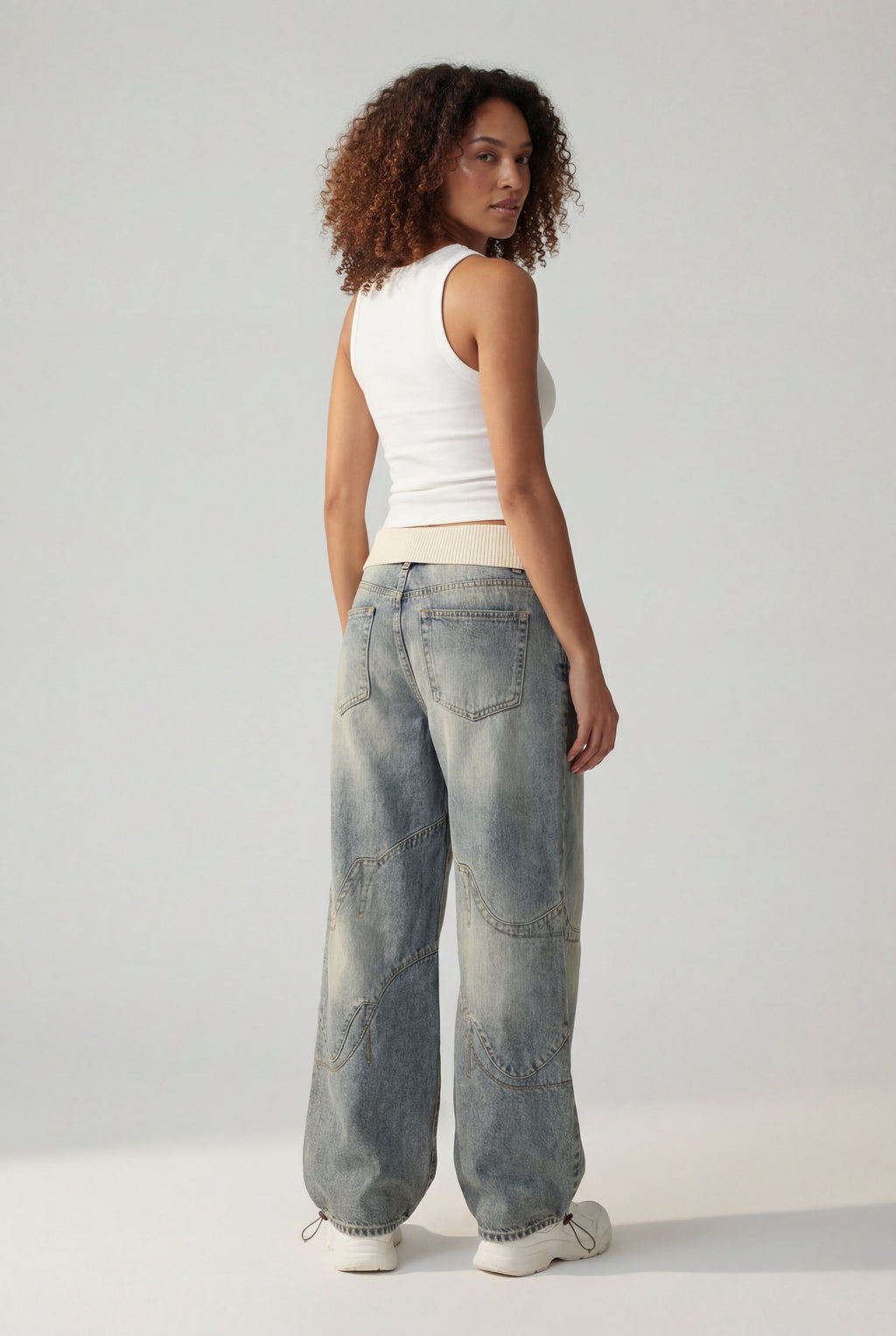 Lia | Light Blue Wide-leg Baggy Jeans with Elastic Waistband