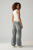 Lia | Light Blue Wide-leg Baggy Jeans with Elastic Waistband