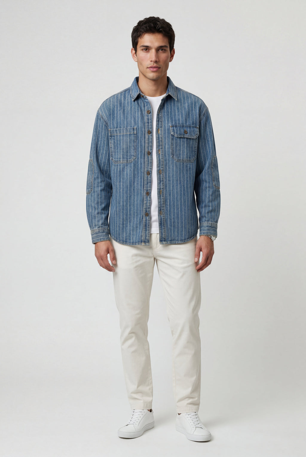 Kian | Pinstripe Button-up Shirt with Chest Pockets