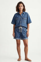 Relaxed Fit Shirt and Shorts Set with Tie Waist | Elcevi