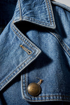 Women's Double-Breasted Belted Blue Trench Coat | Senna