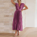 Vanessa | Women's Modern V-Neck Dress | Sleeveless
