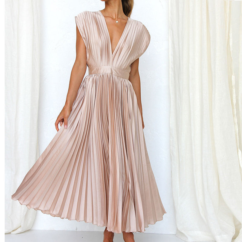 Vanessa | Women's Modern V-Neck Dress | Sleeveless