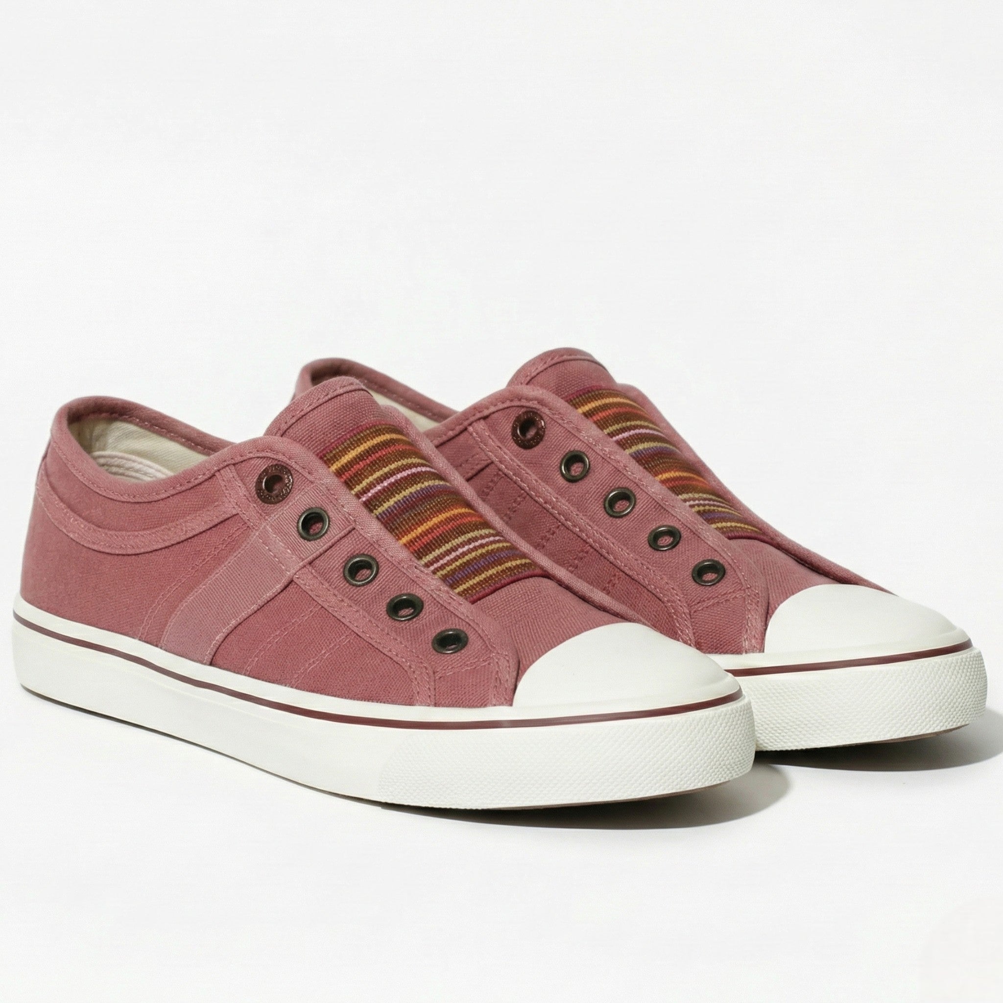 Lia | Multicolor Elastic Band Slip-on Canvas Sneaker