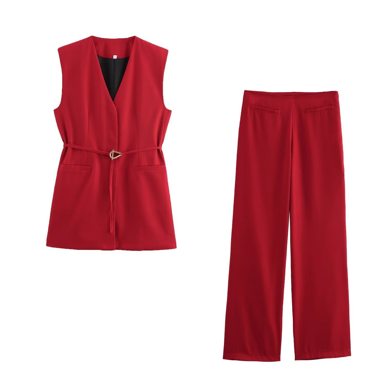 The Mae Elisa Tailored Vest & Wide Leg Pants