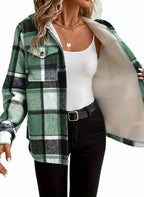 Lucy | Women’s Plaid Hooded Fleece Jacket