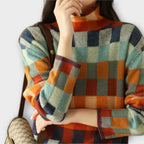 Erica - Patchwork Design Turtleneck Sweater