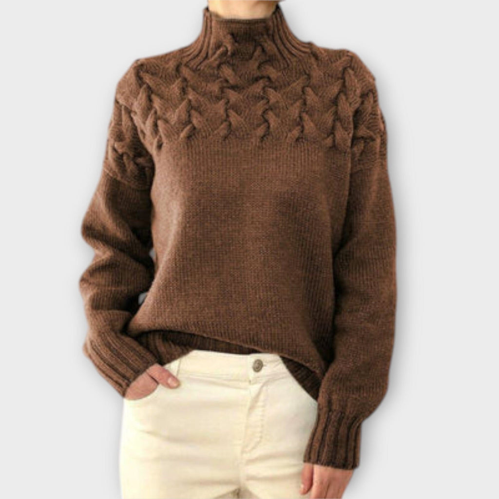 Eva Maria - Women's Sweater with Cable Knit Detail