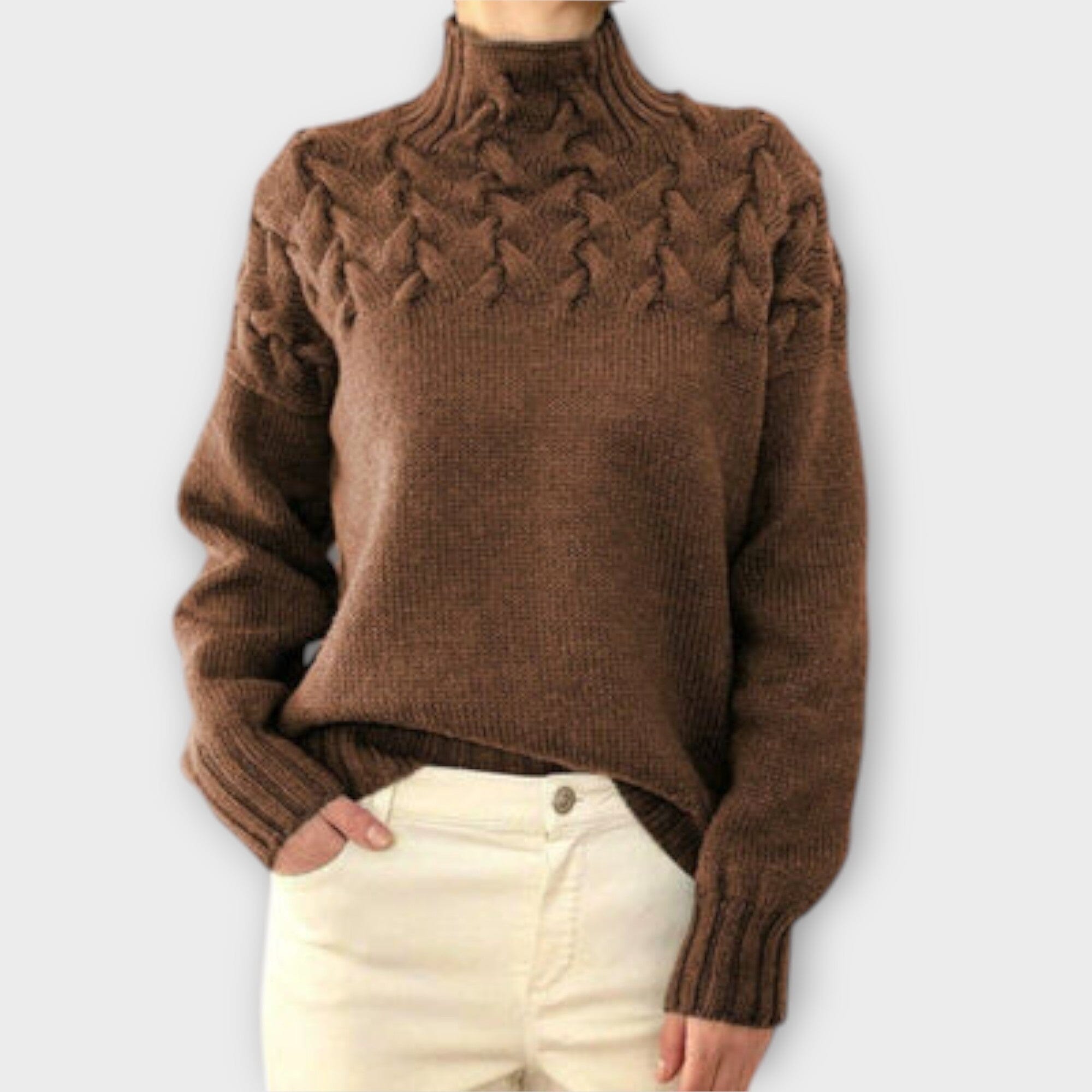 Eva Maria - Women's Sweater with Cable Knit Detail