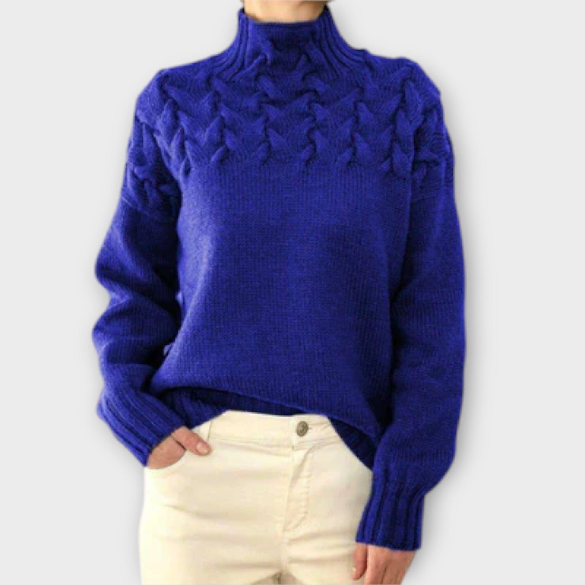 Eva Maria - Women's Sweater with Cable Knit Detail