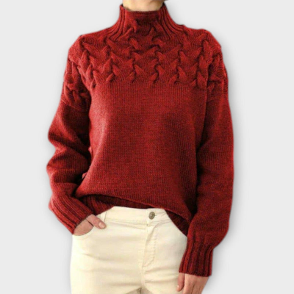 Eva Maria - Women's Sweater with Cable Knit Detail