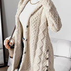 Lucy | Plush Elegance Hooded Jacquard Coat