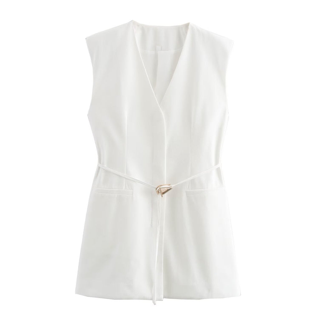 The Mae Elisa Tailored Vest & Wide Leg Pants