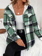 Lucy | Women’s Plaid Hooded Fleece Jacket