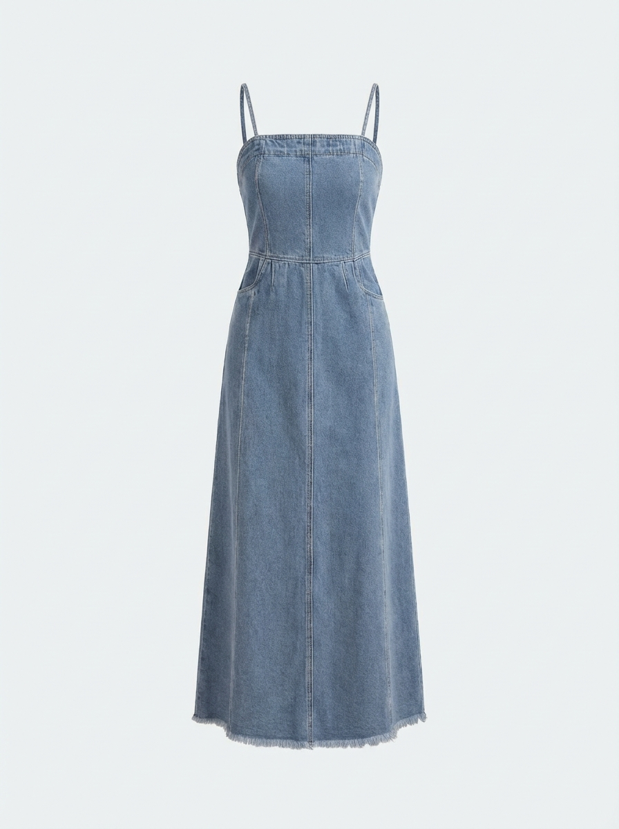 Lina | Denim Maxi Dress
