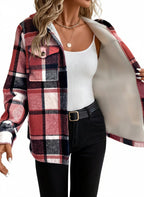 Lucy | Women’s Plaid Hooded Fleece Jacket