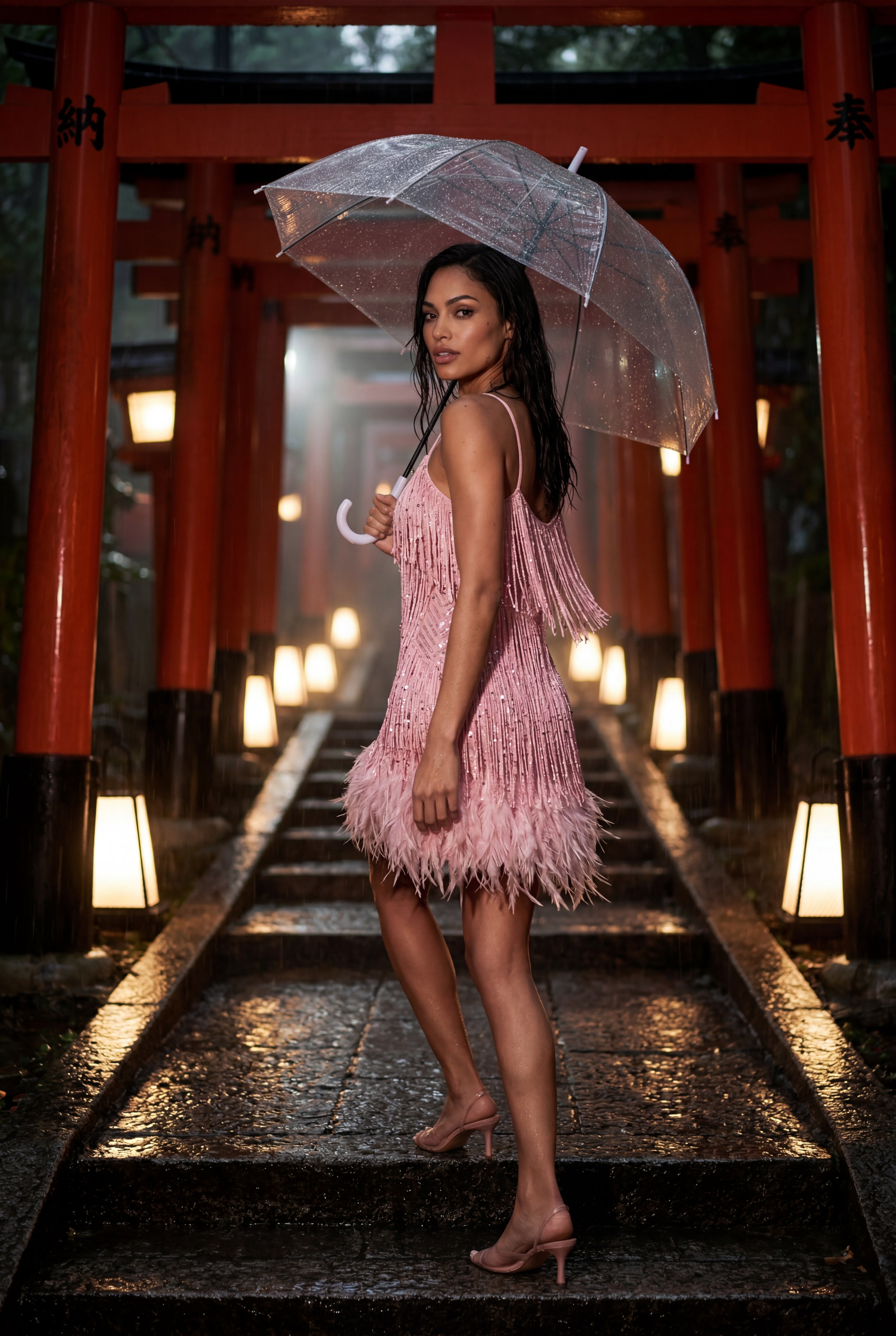 Alessia | Fringe Feather-trim Mini Cocktail Dress For Women