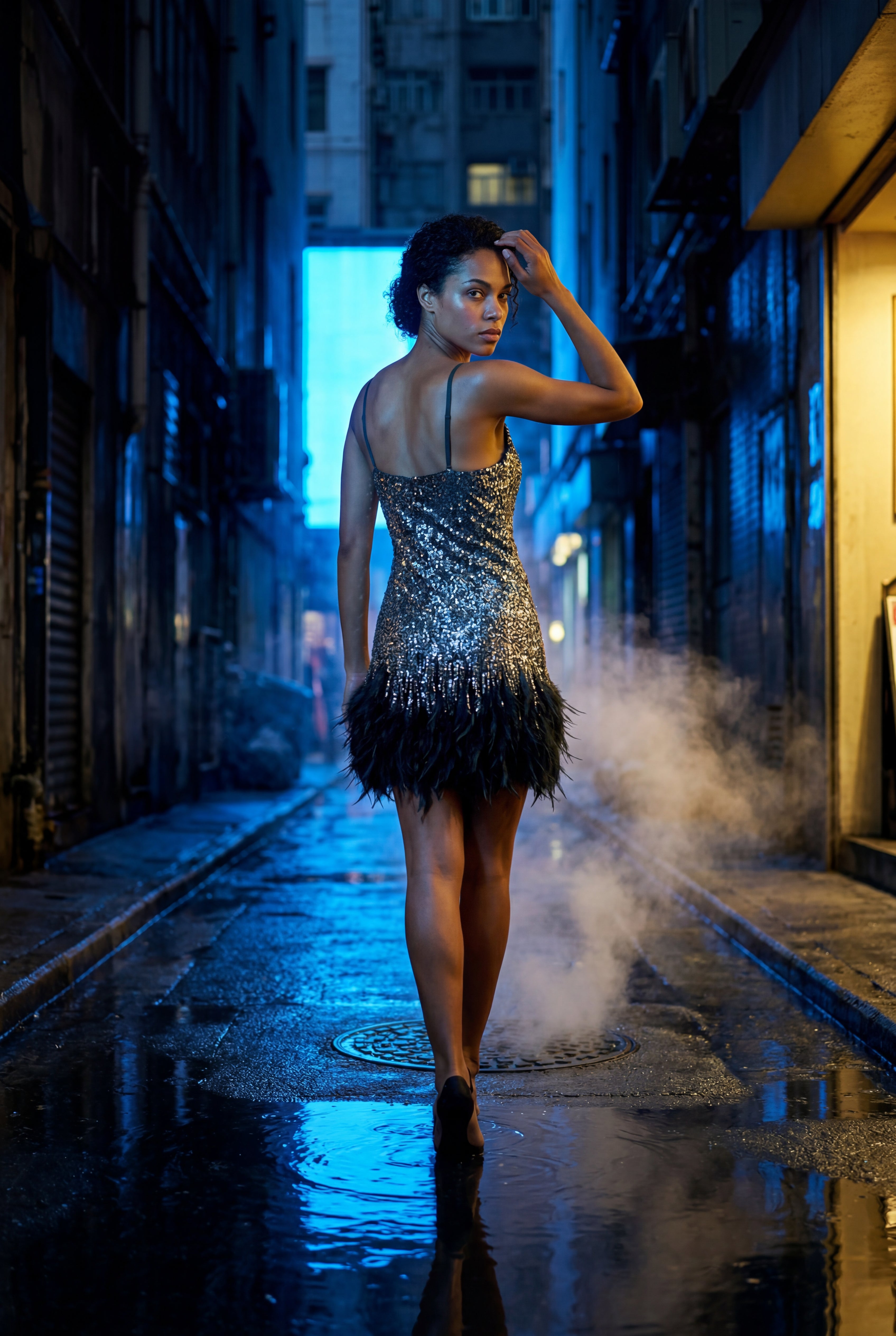Alessia | Fringe Feather-trim Mini Cocktail Dress For Women