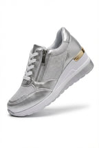 Lia | Metallic Wedge Platform Sneakers with Side Zip