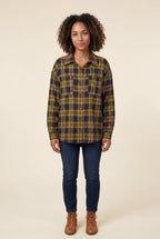 Relaxed Fit Checked Long Sleeve Shirt with Classic Collar