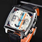 Liam | Square Dial Chronograph Watch with Racing Stripe Detail