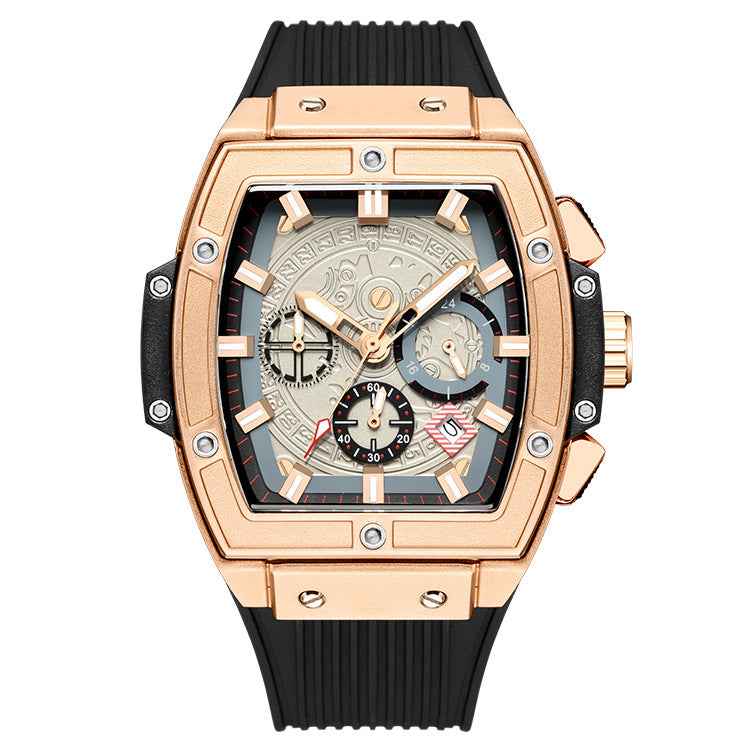 Milan | Textured Dial Rectangular Chronograph Dress Watch